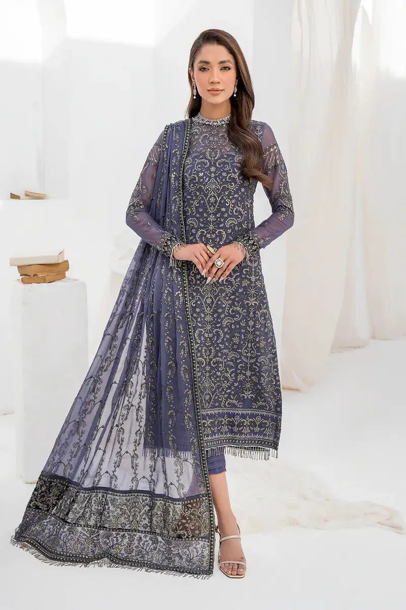 Zarif | LA CELESTE LUXURY Formals | ZLC 08 DUSTY TEAL by Designer Zarif - House of Maryam - Pakistani Designer Ethnic Wear in {{ shop.shopifyCountryName }}