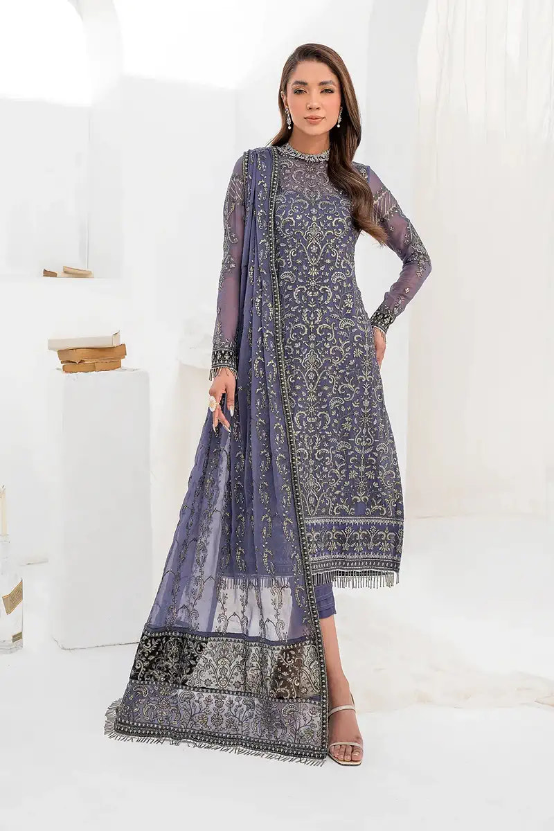 Zarif | LA CELESTE LUXURY Formals | ZLC 08 DUSTY TEAL -  Zarif Formal - Original Designer Dress - House of Maryam