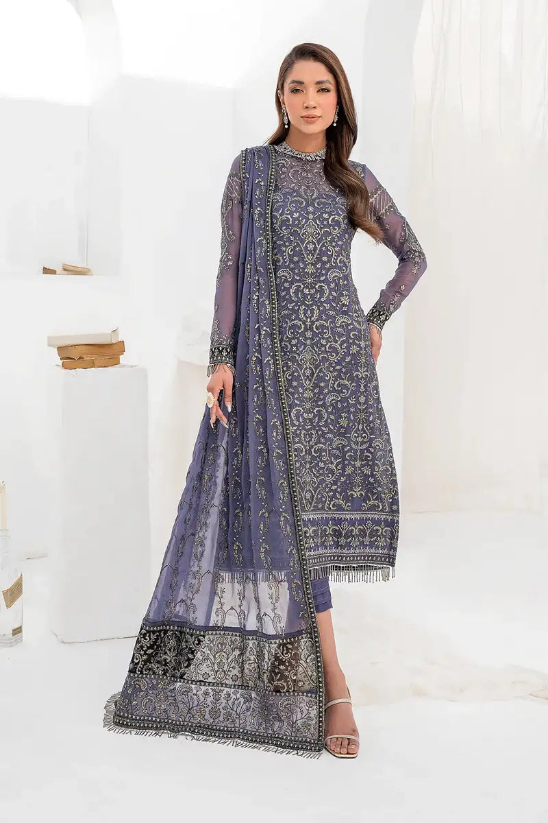 Zarif | LA CELESTE LUXURY Formals | ZLC 08 DUSTY TEAL by Designer Zarif - House of Maryam - Pakistani Designer Ethnic Wear in {{ shop.shopifyCountryName }}