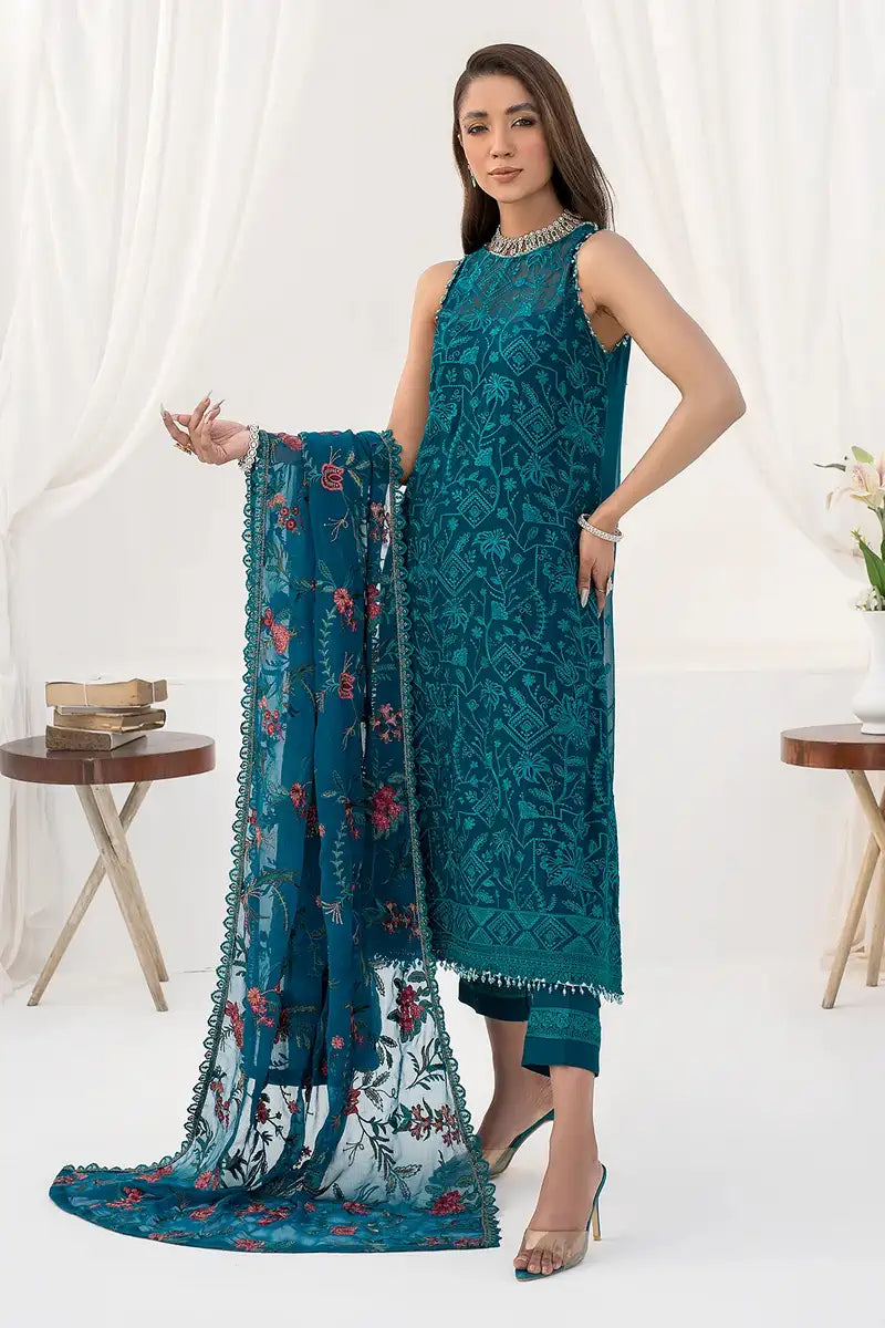 Zarif | LA CELESTE LUXURY Formals | ZLC 03 GARDENIA by Designer Zarif - House of Maryam - Pakistani Designer Ethnic Wear in {{ shop.shopifyCountryName }}