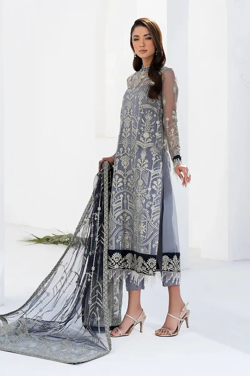 Zarif | LA CELESTE LUXURY Formals | ZLC 05 ASH GREY -  Zarif Formal - Original Designer Dress - House of Maryam