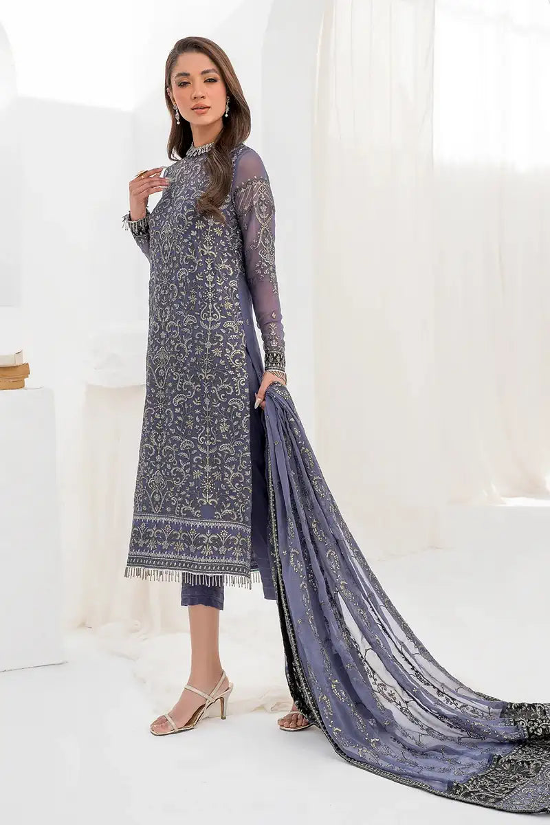 Zarif | LA CELESTE LUXURY Formals | ZLC 08 DUSTY TEAL -  Zarif Formal - Original Designer Dress - House of Maryam