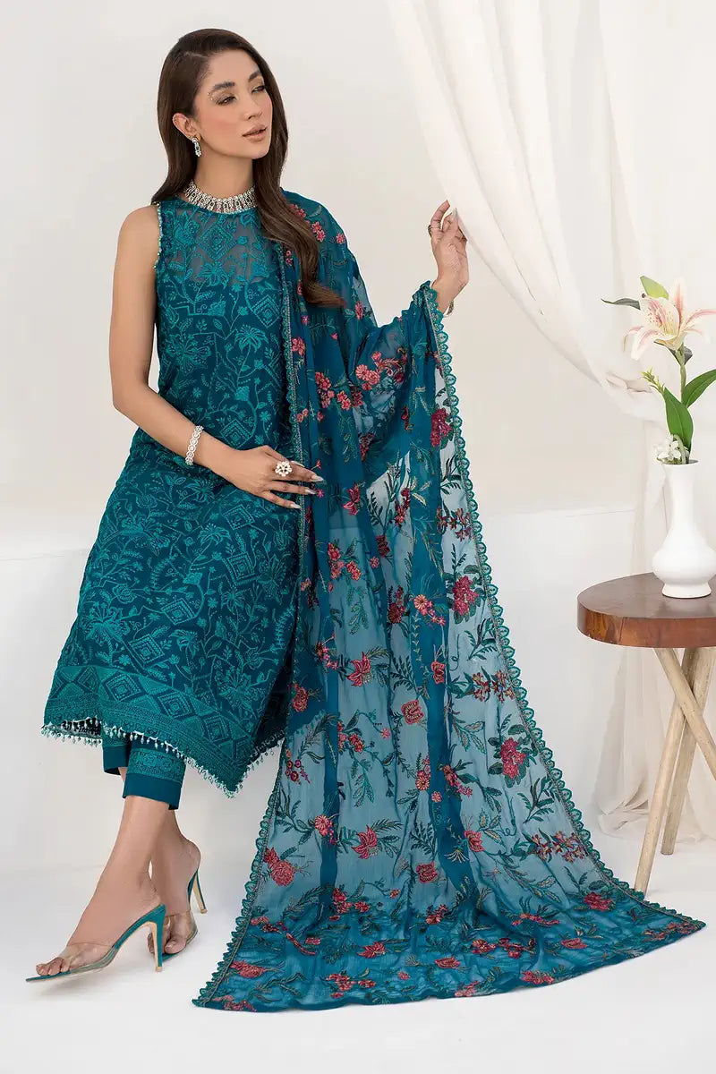 Zarif | LA CELESTE LUXURY Formals | ZLC 03 GARDENIA by Designer Zarif - House of Maryam - Pakistani Designer Ethnic Wear in {{ shop.shopifyCountryName }}