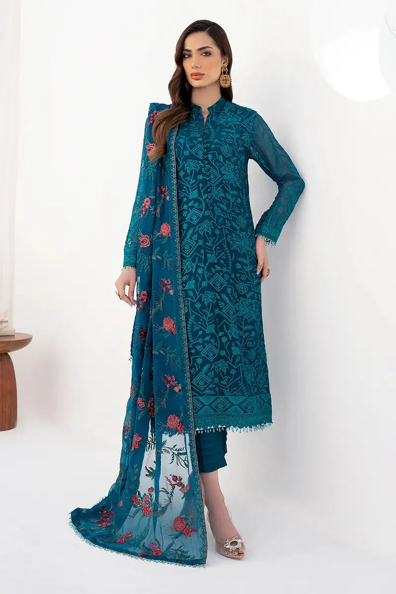 Zarif | LA CELESTE LUXURY Formals | ZLC 03 GARDENIA by Designer Zarif - House of Maryam - Pakistani Designer Ethnic Wear in {{ shop.shopifyCountryName }}