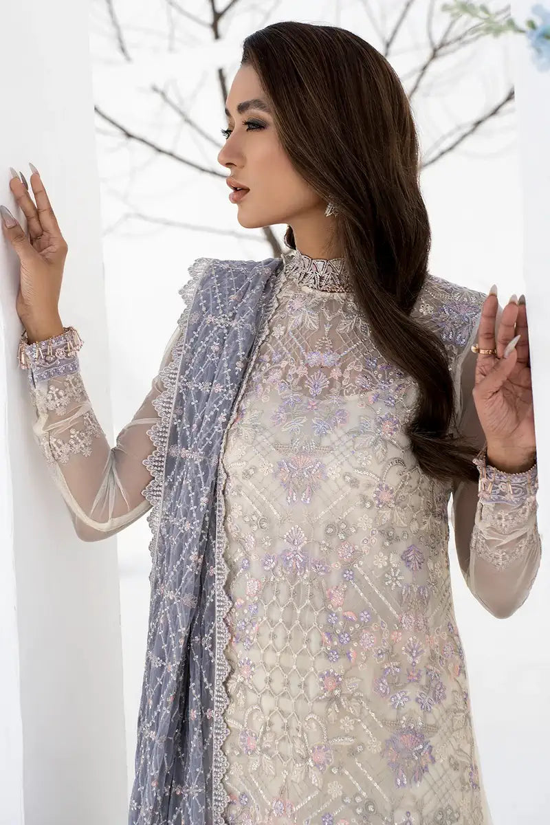 Zarif | LA CELESTE LUXURY Formals | ZLC 02 PEARL WHITE -  Zarif Formal - Original Designer Dress - House of Maryam