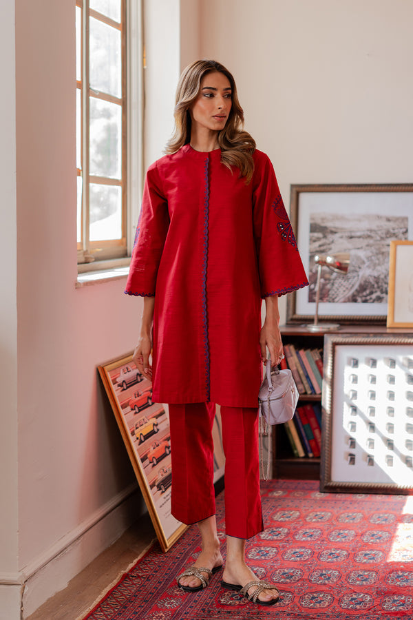 Sahar | Pret Essentials Winter 25 | Scarlet Flame-2