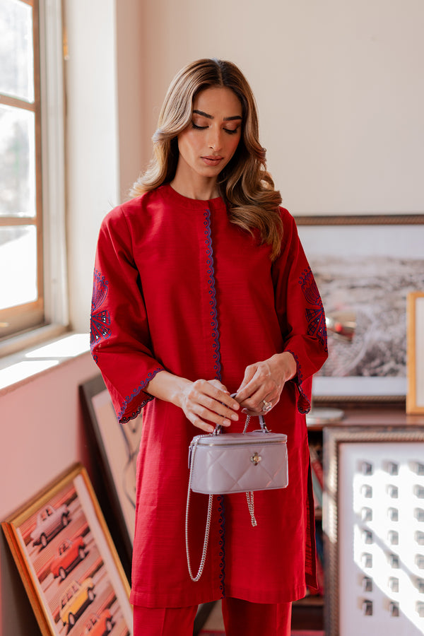 Sahar | Pret Essentials Winter 25 | Scarlet Flame-3