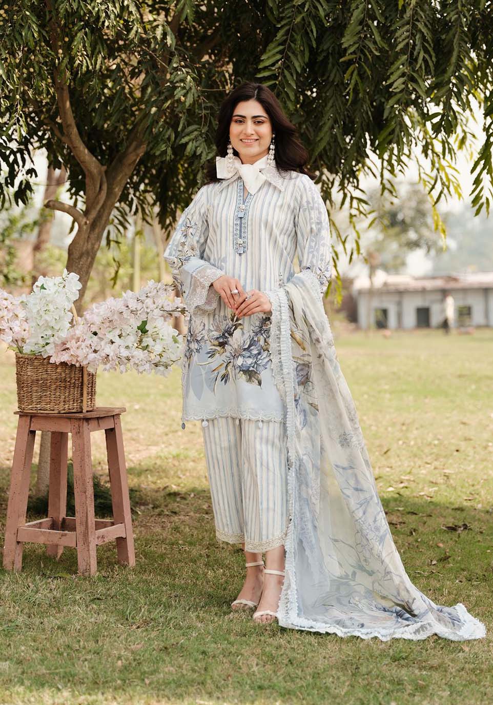 Zarqash | Luxe Lawn 24 | ZQ 15 -  Zarqash Luxury - Original Designer Dress - House of Maryam