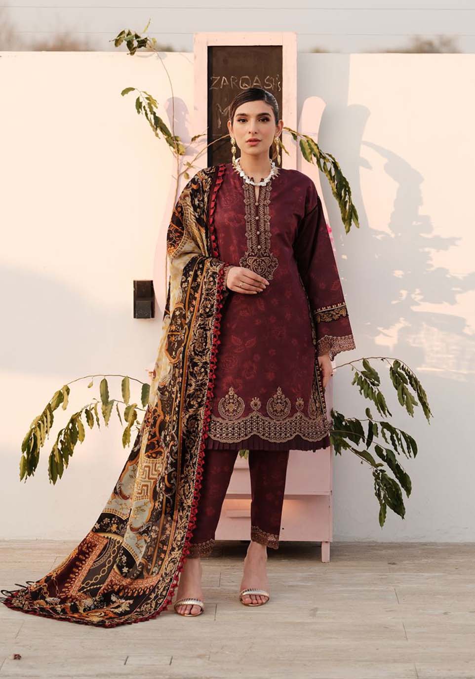 Zarqash | Luxe Lawn 24 | ZQ 6 by Designer Zarqash - House of Maryam - Pakistani Designer Ethnic Wear in {{ shop.shopifyCountryName }}