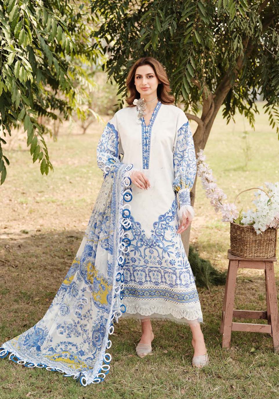 Zarqash | Luxe Lawn 24 | ZQ 7 -  Zarqash Luxury - Original Designer Dress - House of Maryam
