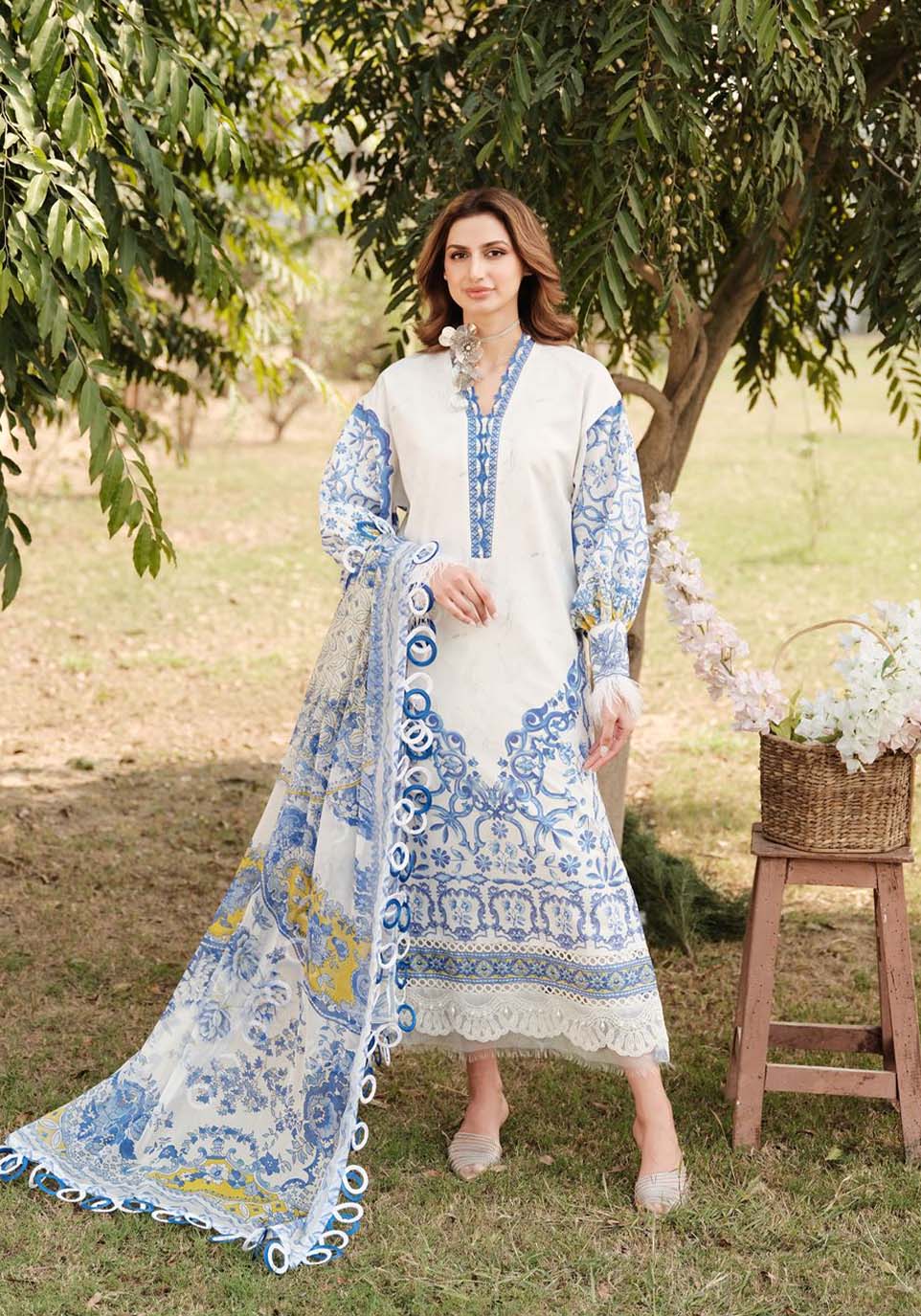 Zarqash | Luxe Lawn 24 | ZQ 7 by Designer Zarqash - House of Maryam - Pakistani Designer Ethnic Wear in {{ shop.shopifyCountryName }}