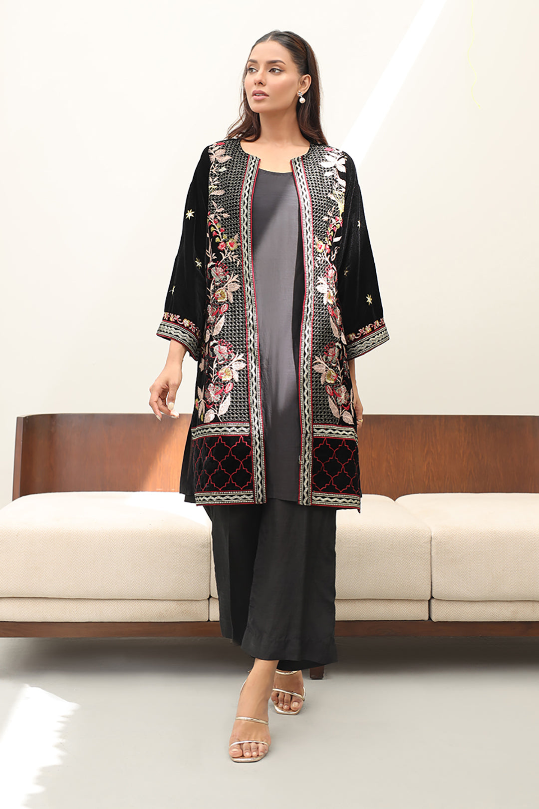 Zellbury | Winter Pret | Embroidered Kurta Trouser - 3273 -  Zellbury Women Luxury Pret - Original Designer Dress - House of Maryam