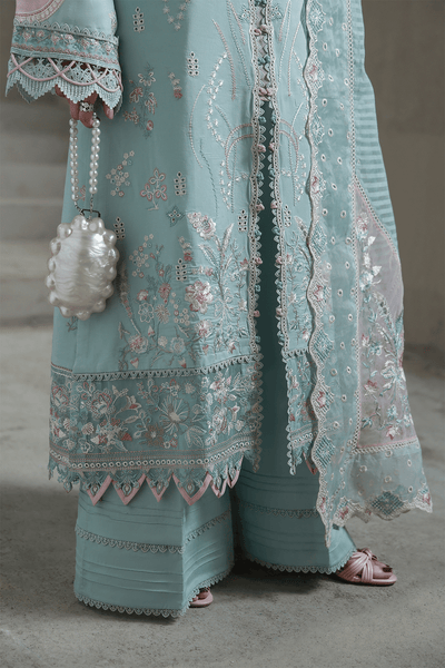 Aabyaan | Saagar Luxury Festive Lawn 26 | AABAN (AL-10)-Brand:Aabyaan-Type:Ladies Clothes-Ice Blue-Lawn-House of Maryam- Buy in UK, USA