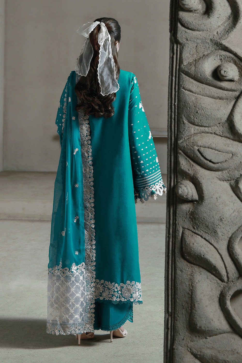 Aabyaan | Saagar Luxury Festive Lawn 26 | AYZEL (AL-07)-Brand:Aabyaan-Type:Ladies Clothes-Emerald Green-Lawn-House of Maryam- Buy in UK, USA