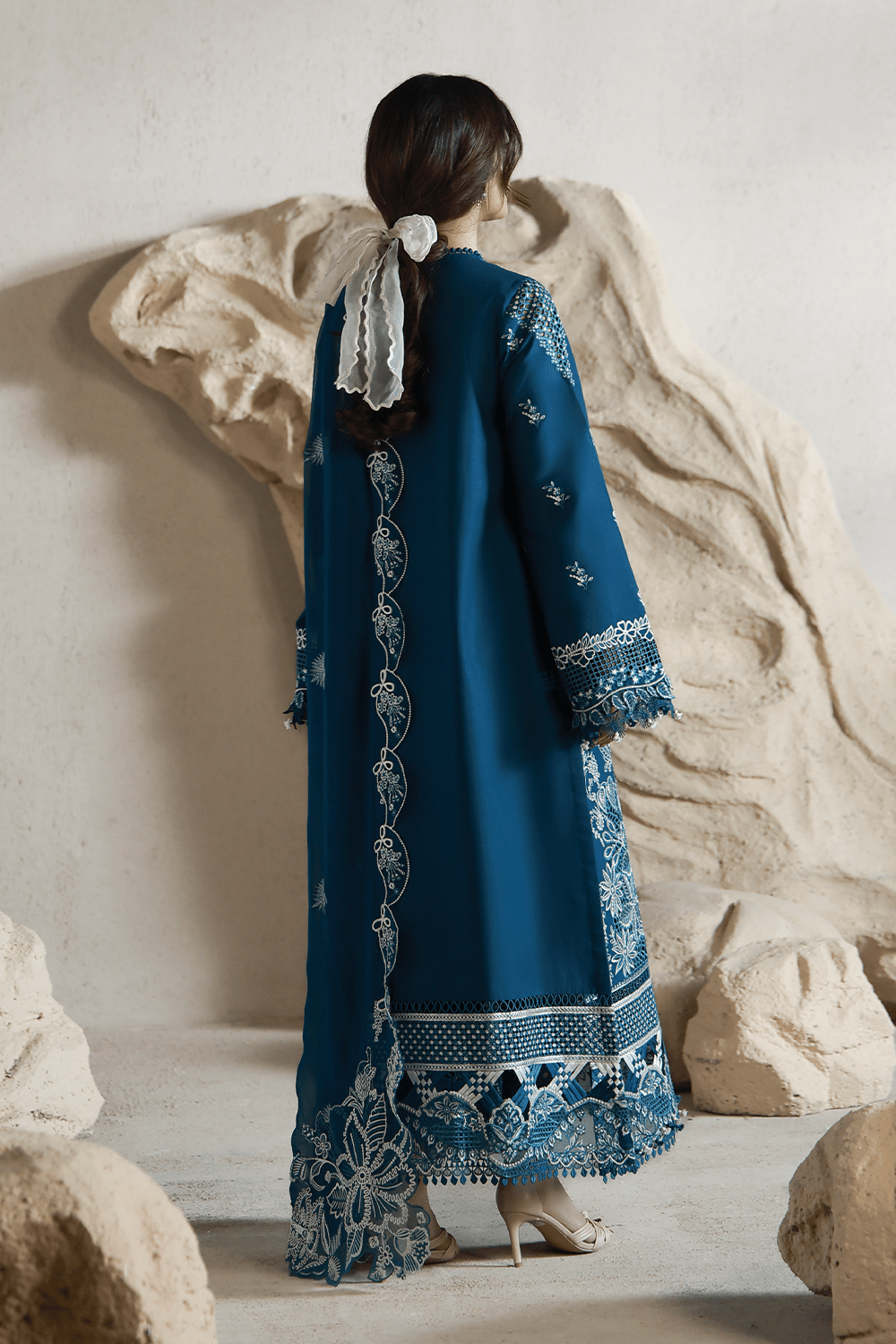 Aabyaan | Saagar Luxury Festive Lawn 26 | INAYA (AL-09)-Brand:Aabyaan-Type:Ladies Clothes-Deep Teal-Lawn-House of Maryam- Buy in UK, USA