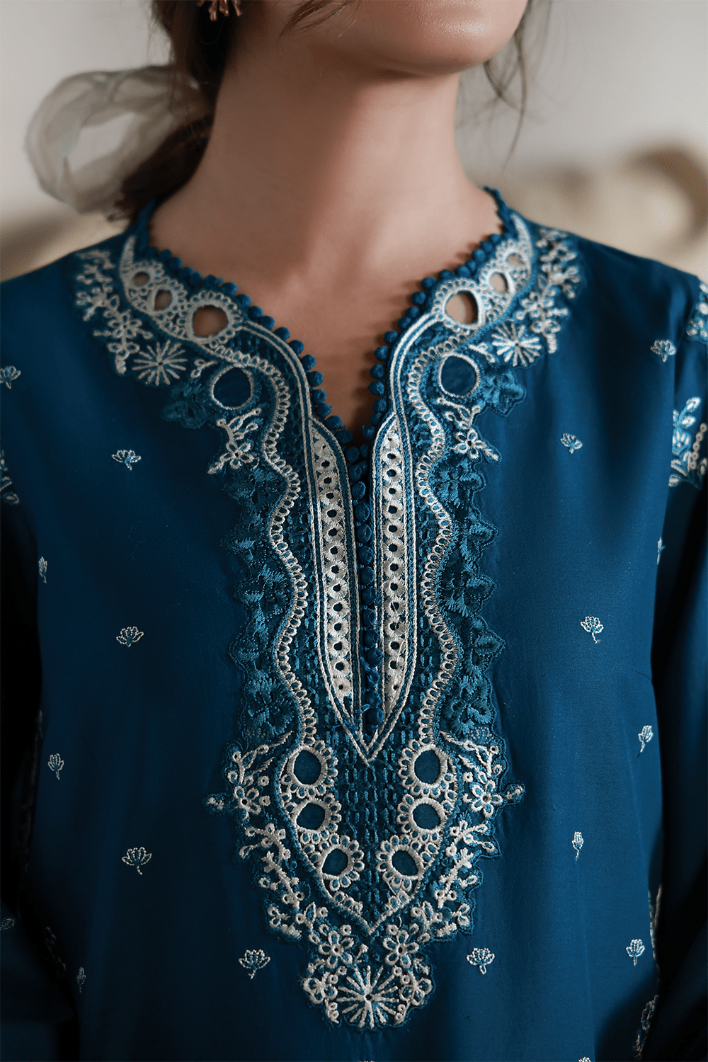 Aabyaan | Saagar Luxury Festive Lawn 26 | INAYA (AL-09)-Brand:Aabyaan-Type:Ladies Clothes-Deep Teal-Lawn-House of Maryam- Buy in UK, USA