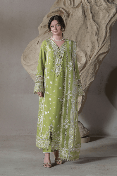 Aabyaan | Saagar Luxury Festive Lawn 26 | MAYA (AL-08)-Brand:Aabyaan-Type:Ladies Clothes-Apple Green-Lawn-House of Maryam- Buy in UK, USA