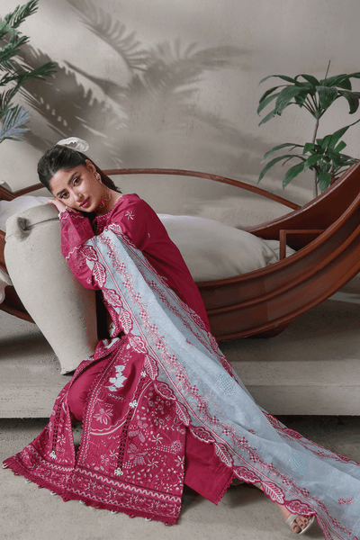 Aabyaan | Saagar Luxury Festive Lawn 26 | NOOR (AL-04)-Brand:Aabyaan-Type:Ladies Clothes-Wine-Lawn-House of Maryam- Buy in UK, USA