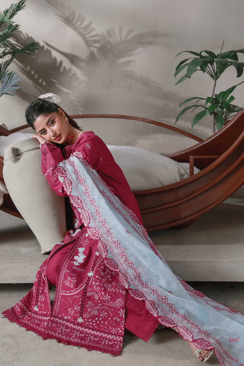 Aabyaan | Saagar Luxury Festive Lawn 26 | NOOR (AL-04)-Brand:Aabyaan-Type:Ladies Clothes-Wine-Lawn-House of Maryam- Buy in UK, USA