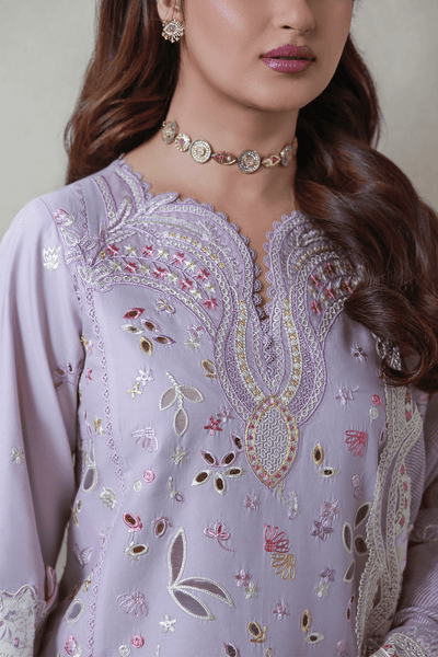 Aabyaan | Saagar Luxury Festive Lawn 26 | RANIA (AL-01)-Brand:Aabyaan-Type:Ladies Clothes-Soft Lilac-Lawn-House of Maryam- Buy in UK, USA