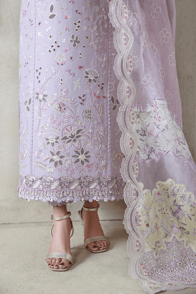 Aabyaan | Saagar Luxury Festive Lawn 26 | RANIA (AL-01)-Brand:Aabyaan-Type:Ladies Clothes-Soft Lilac-Lawn-House of Maryam- Buy in UK, USA
