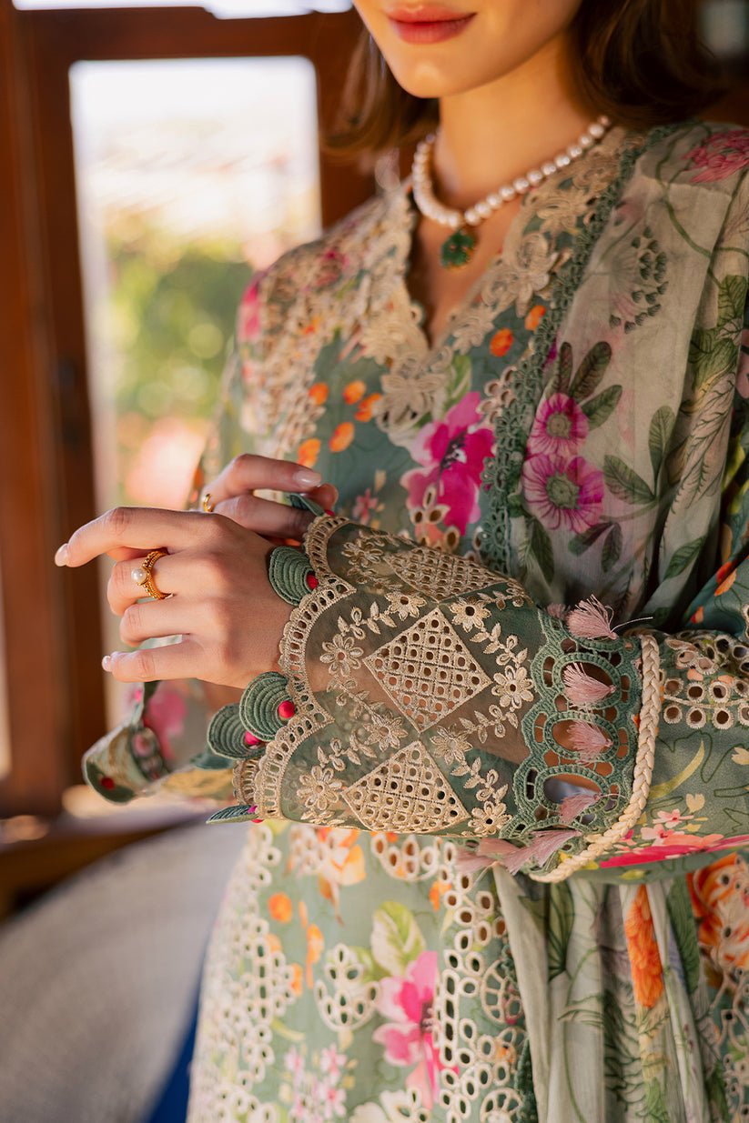 Aabyaan | Shezlin Chikankari Eid Edit 26 | AURA (AV-10)-Brand:Aabyaan-Type:Ladies Clothes-Sea Green-Chikankari-House of Maryam- Buy in UK, USA