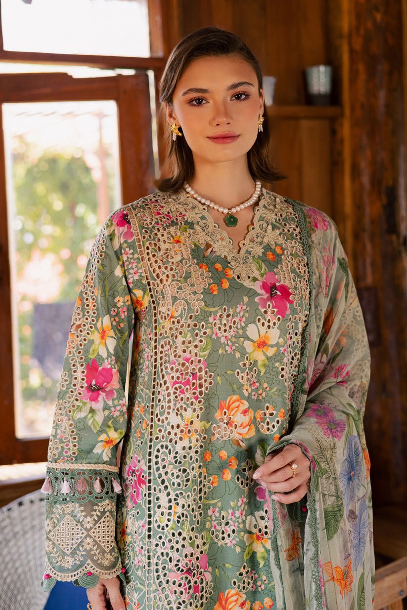 Aabyaan | Shezlin Chikankari Eid Edit 26 | AURA (AV-10)-Brand:Aabyaan-Type:Ladies Clothes-Sea Green-Chikankari-House of Maryam- Buy in UK, USA