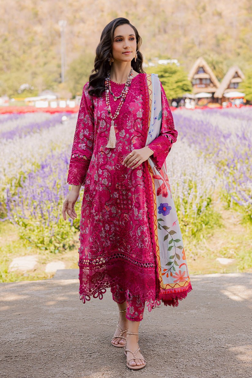Aabyaan | Shezlin Chikankari Eid Edit 26 | FARYAL (AV-08)-Brand:Aabyaan-Type:Ladies Clothes-Dark Pink-Chikankari-House of Maryam- Buy in UK, USA