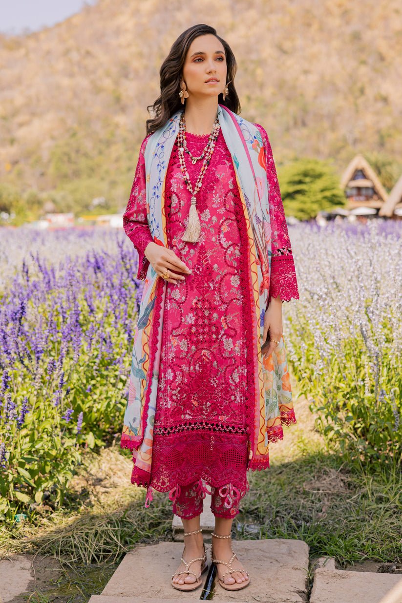 Aabyaan | Shezlin Chikankari Eid Edit 26 | FARYAL (AV-08)-Brand:Aabyaan-Type:Ladies Clothes-Dark Pink-Chikankari-House of Maryam- Buy in UK, USA