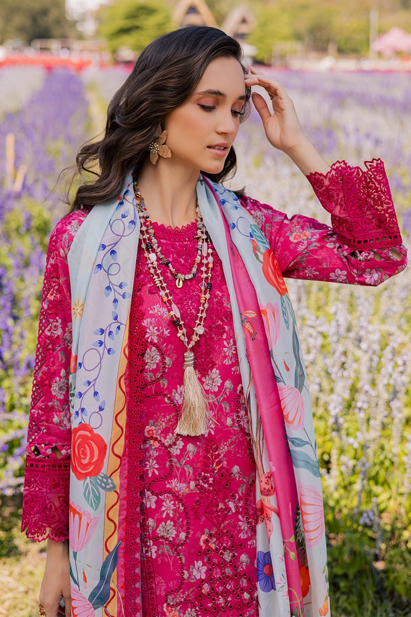 Aabyaan | Shezlin Chikankari Eid Edit 26 | FARYAL (AV-08)-Brand:Aabyaan-Type:Ladies Clothes-Dark Pink-Chikankari-House of Maryam- Buy in UK, USA