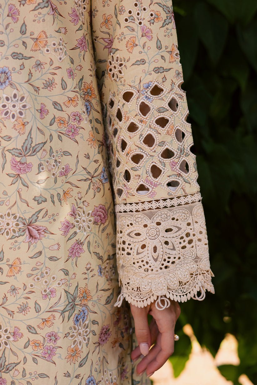Aabyaan | Shezlin Chikankari Eid Edit 26 | MEHERZAAD (AV-04)-Brand:Aabyaan-Type:Ladies Clothes-Light yellow-Chikankari-House of Maryam- Buy in UK, USA