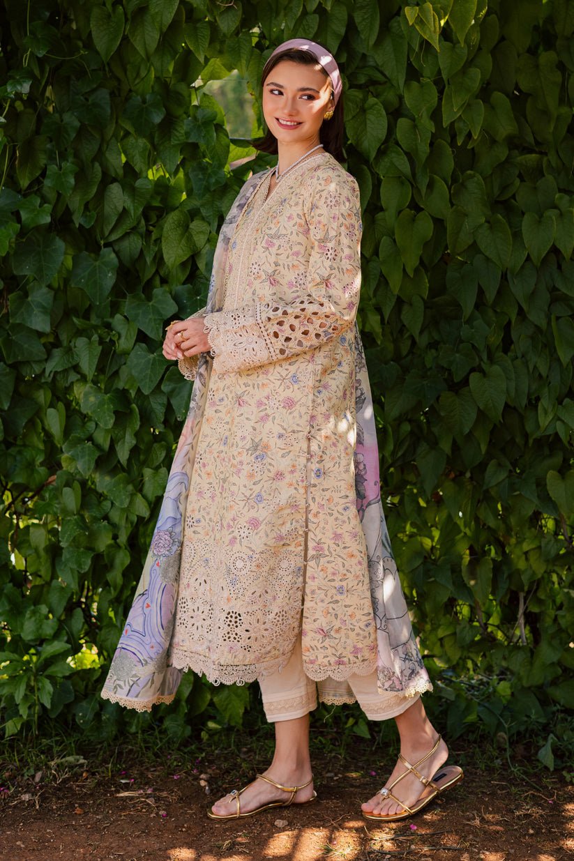Aabyaan | Shezlin Chikankari Eid Edit 26 | MEHERZAAD (AV-04)-Brand:Aabyaan-Type:Ladies Clothes-Light yellow-Chikankari-House of Maryam- Buy in UK, USA