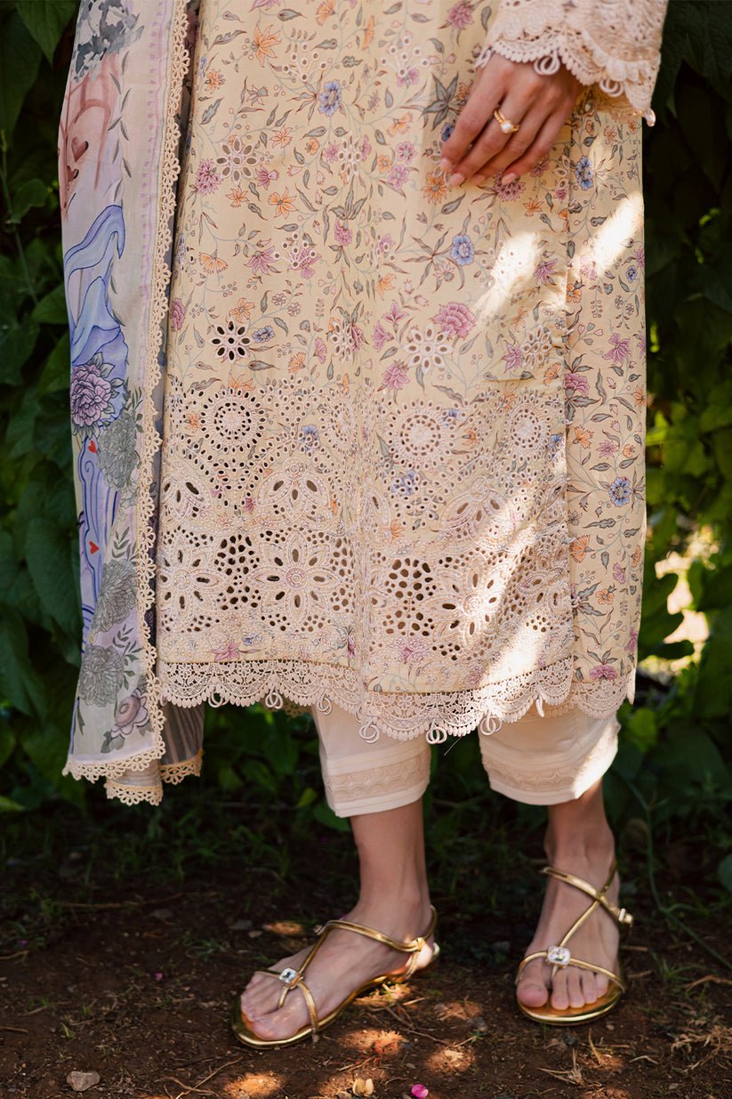 Aabyaan | Shezlin Chikankari Eid Edit 26 | MEHERZAAD (AV-04)-Brand:Aabyaan-Type:Ladies Clothes-Light yellow-Chikankari-House of Maryam- Buy in UK, USA