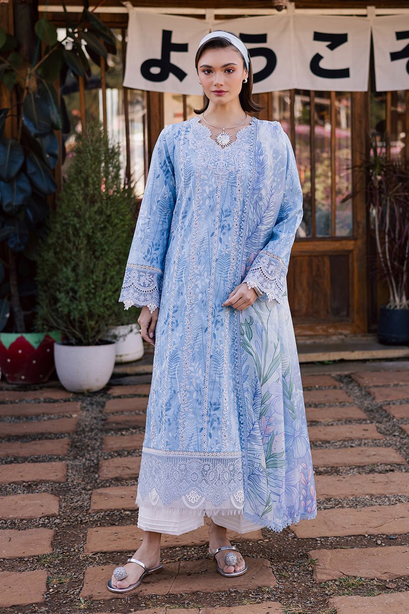 Aabyaan | Shezlin Chikankari Eid Edit 26 | SEREEN (AV-05)-Brand:Aabyaan-Type:Ladies Clothes-Denium Blue-Chikankari-House of Maryam- Buy in UK, USA