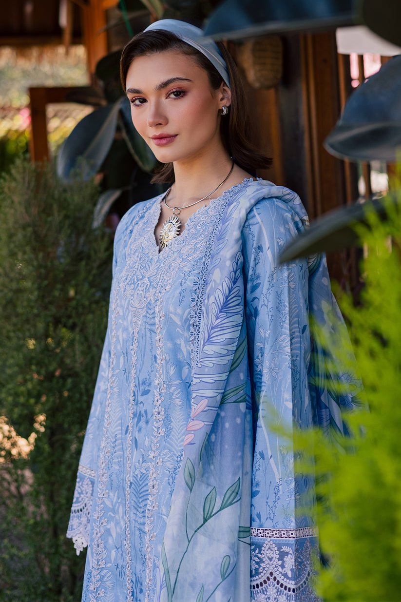 Aabyaan | Shezlin Chikankari Eid Edit 26 | SEREEN (AV-05)-Brand:Aabyaan-Type:Ladies Clothes-Denium Blue-Chikankari-House of Maryam- Buy in UK, USA
