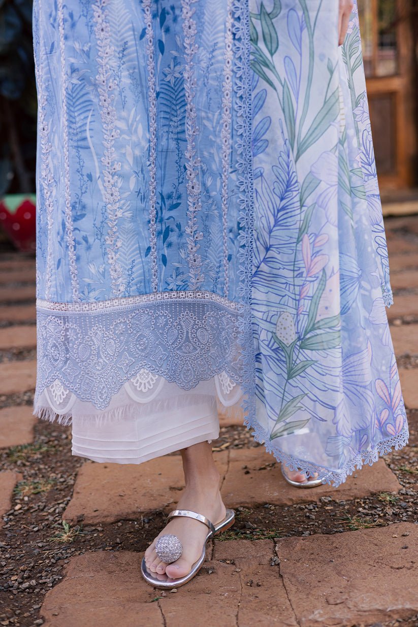 Aabyaan | Shezlin Chikankari Eid Edit 26 | SEREEN (AV-05)-Brand:Aabyaan-Type:Ladies Clothes-Denium Blue-Chikankari-House of Maryam- Buy in UK, USA
