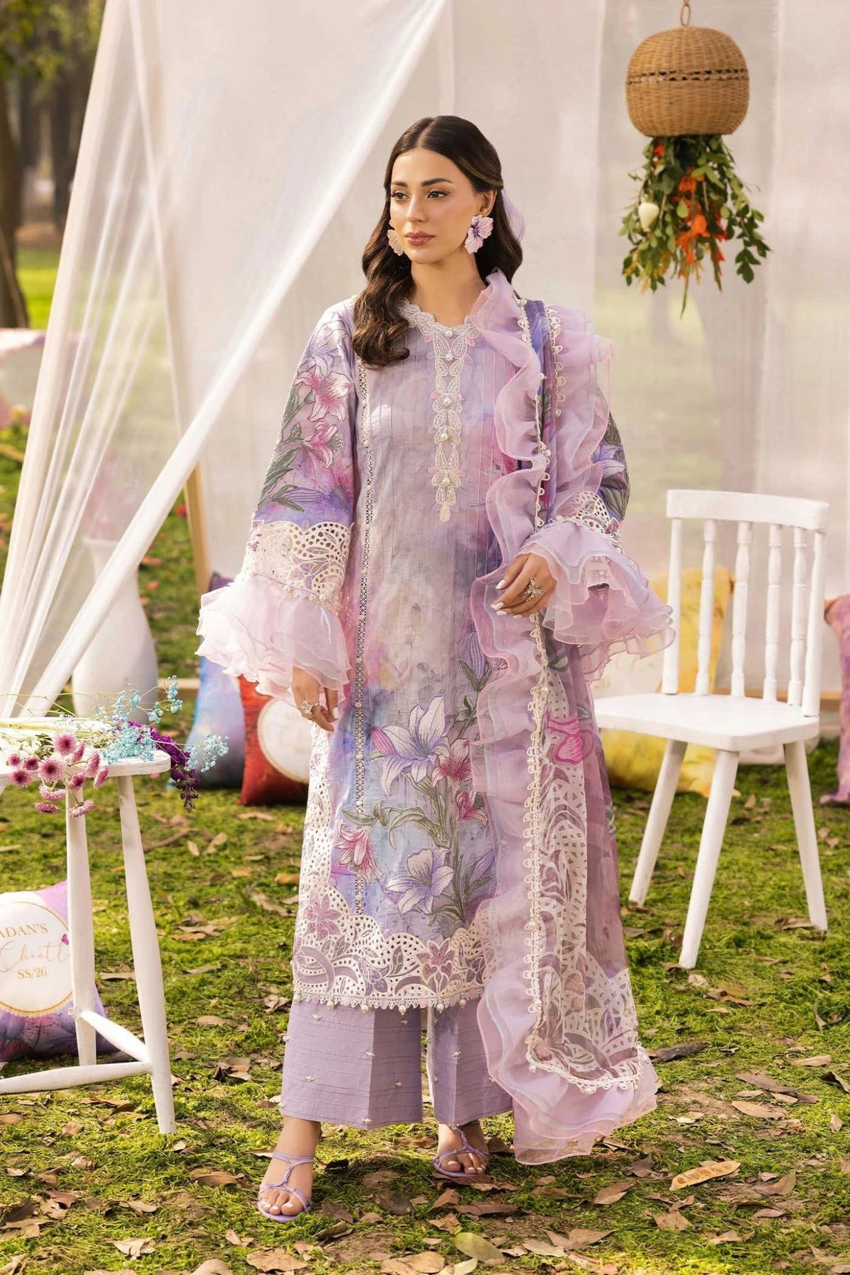 Adans Libas | Chantelle 26 | CHANTELLE 1750-Brand:Adans Libas-Type:Ladies Clothes-Lilac-Lawn-House of Maryam- Buy in UK, USA