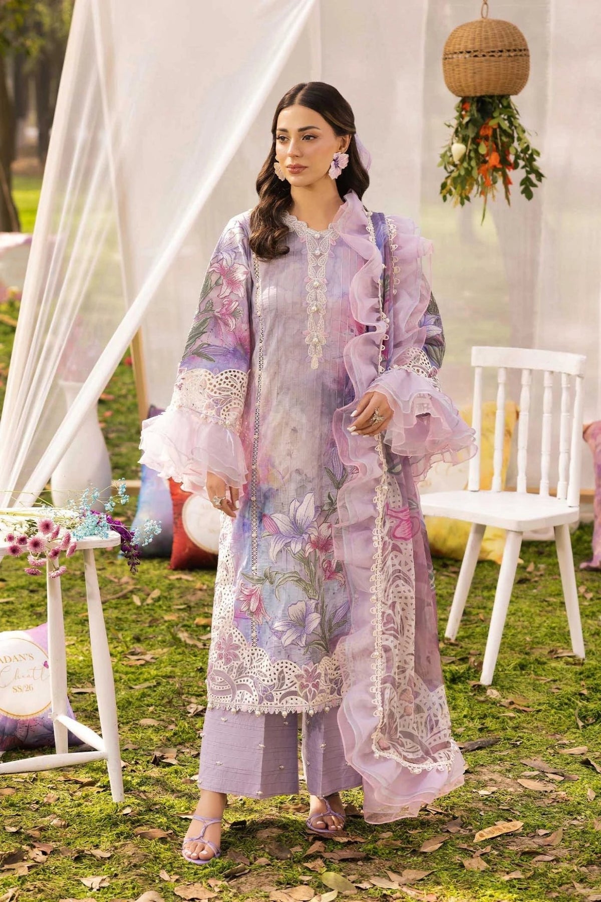 Adans Libas | Chantelle 26 | CHANTELLE 1750-Brand:Adans Libas-Type:Ladies Clothes-Lilac-Lawn-House of Maryam- Buy in UK, USA