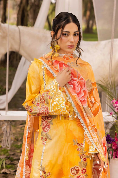 Adans Libas | Chantelle 26 | CHANTELLE 1753-Brand:Adans Libas-Type:Ladies Clothes-Mustard Yellow-Lawn-House of Maryam- Buy in UK, USA