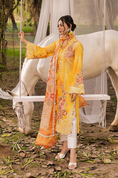 Adans Libas | Chantelle 26 | CHANTELLE 1753-Brand:Adans Libas-Type:Ladies Clothes-Mustard Yellow-Lawn-House of Maryam- Buy in UK, USA