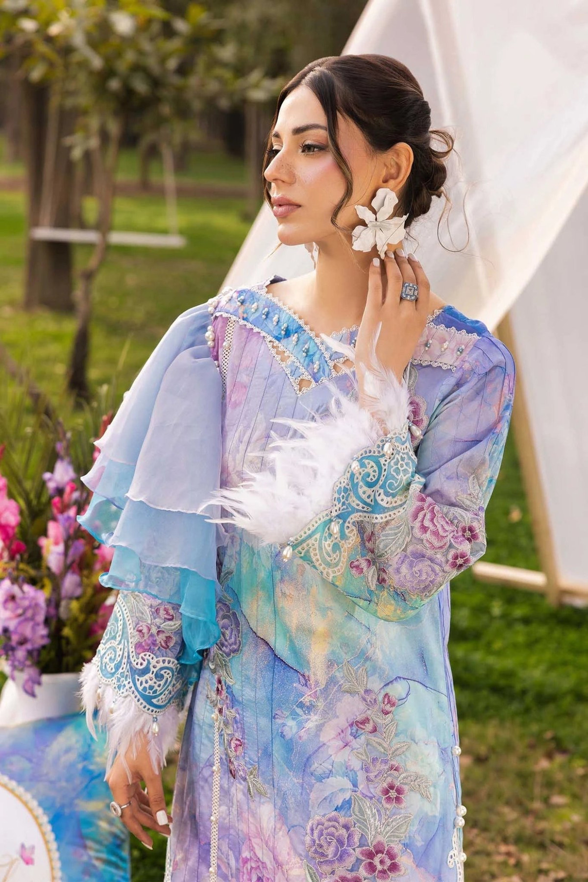 Adans Libas | Chantelle 26 | CHANTELLE 1754-Brand:Adans Libas-Type:Ladies Clothes-Light Blue-Lawn-House of Maryam- Buy in UK, USA