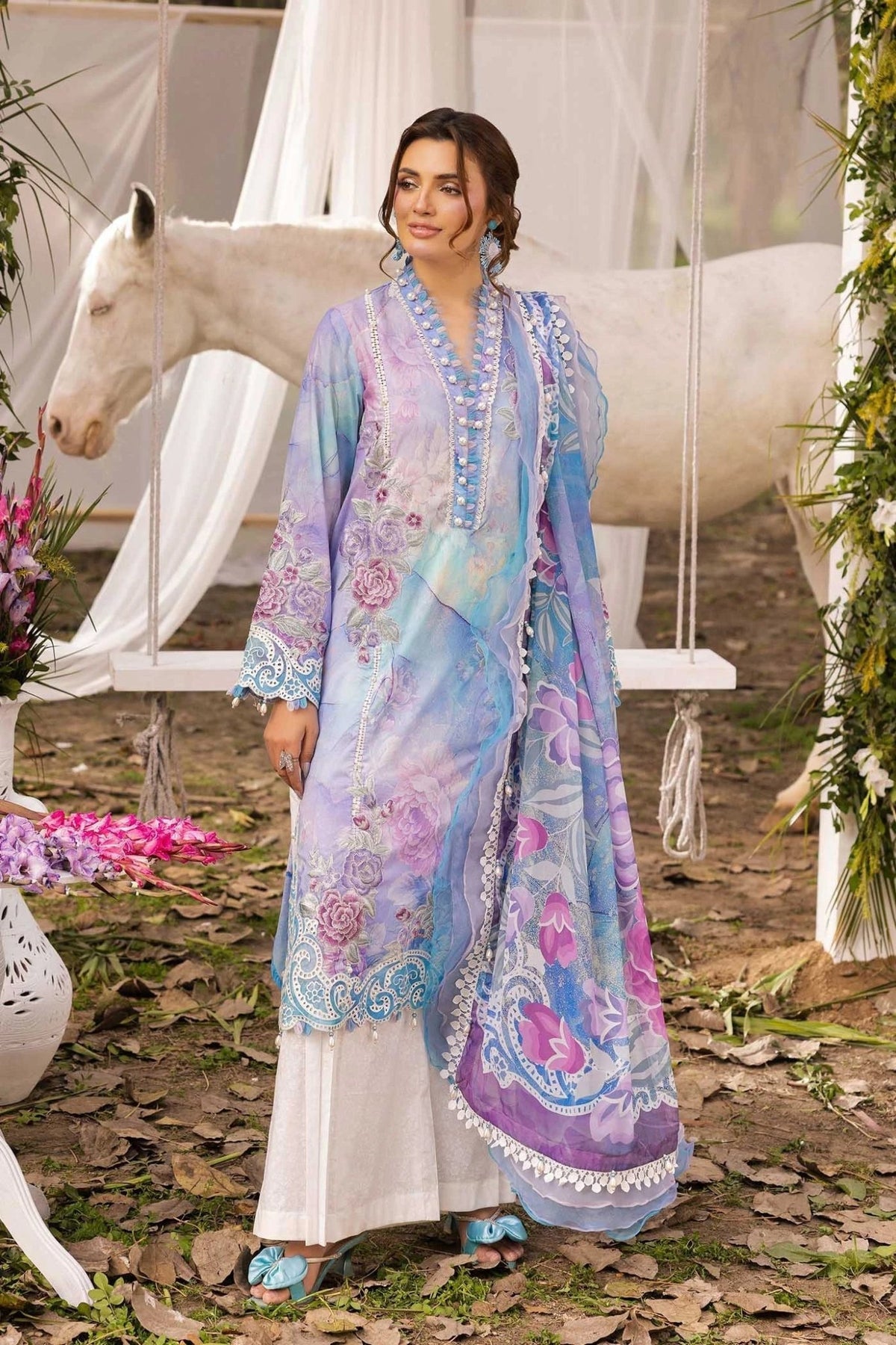 Adans Libas | Chantelle 26 | CHANTELLE 1754-Brand:Adans Libas-Type:Ladies Clothes-Light Blue-Lawn-House of Maryam- Buy in UK, USA