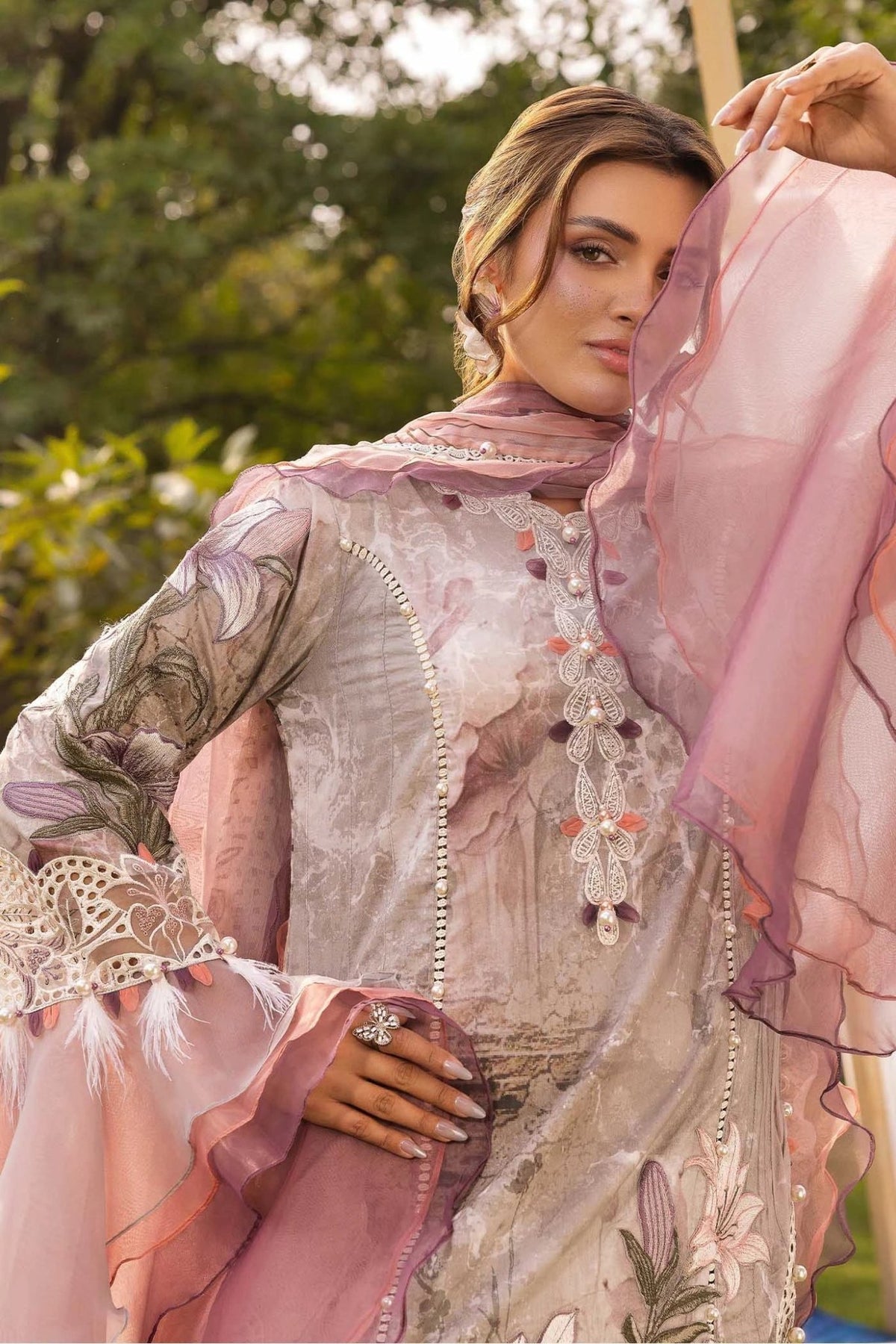 Adans Libas | Chantelle 26 | CHANTELLE 1755-Brand:Adans Libas-Type:Ladies Clothes-Coffee-Lawn-House of Maryam- Buy in UK, USA
