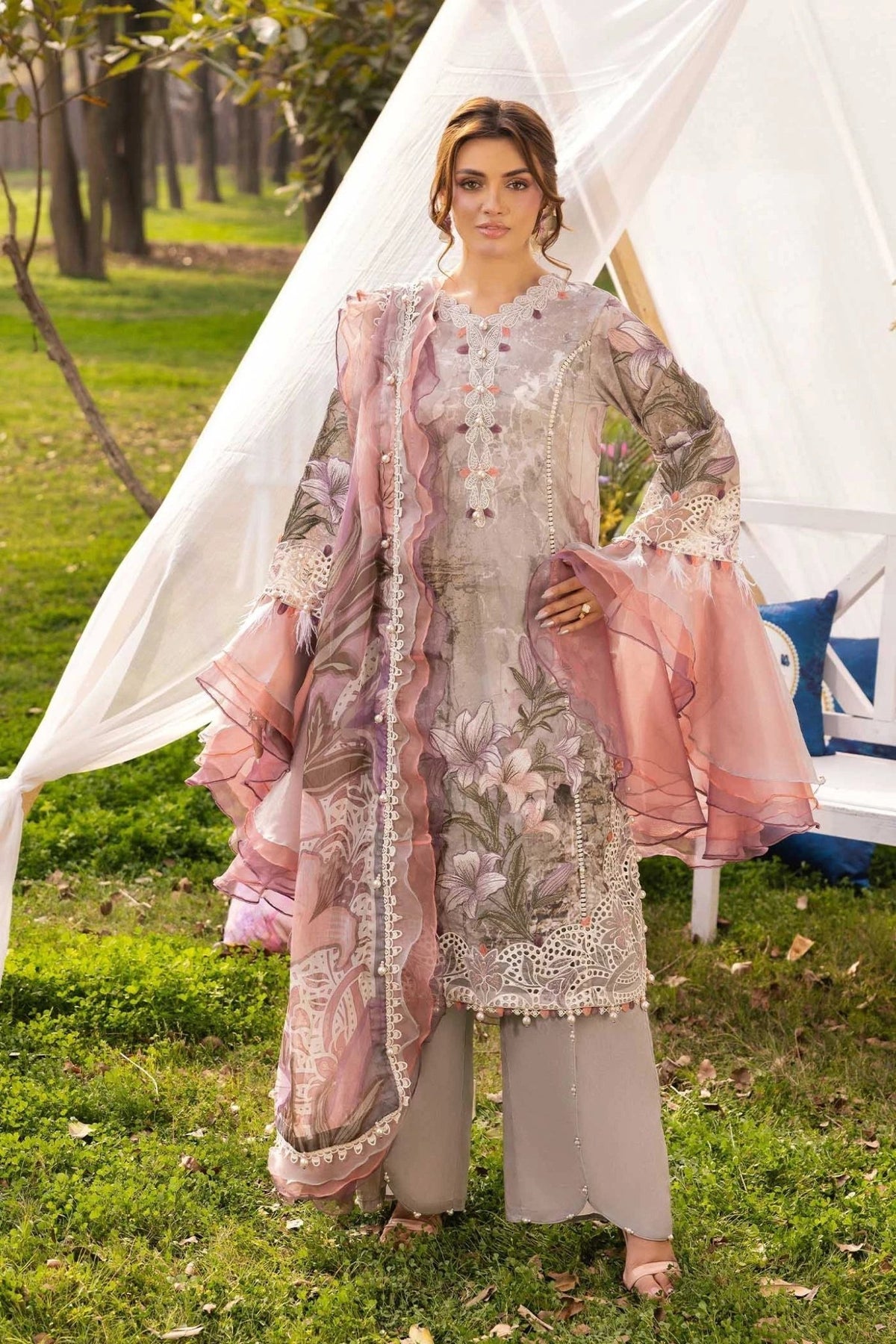 Adans Libas | Chantelle 26 | CHANTELLE 1755-Brand:Adans Libas-Type:Ladies Clothes-Coffee-Lawn-House of Maryam- Buy in UK, USA