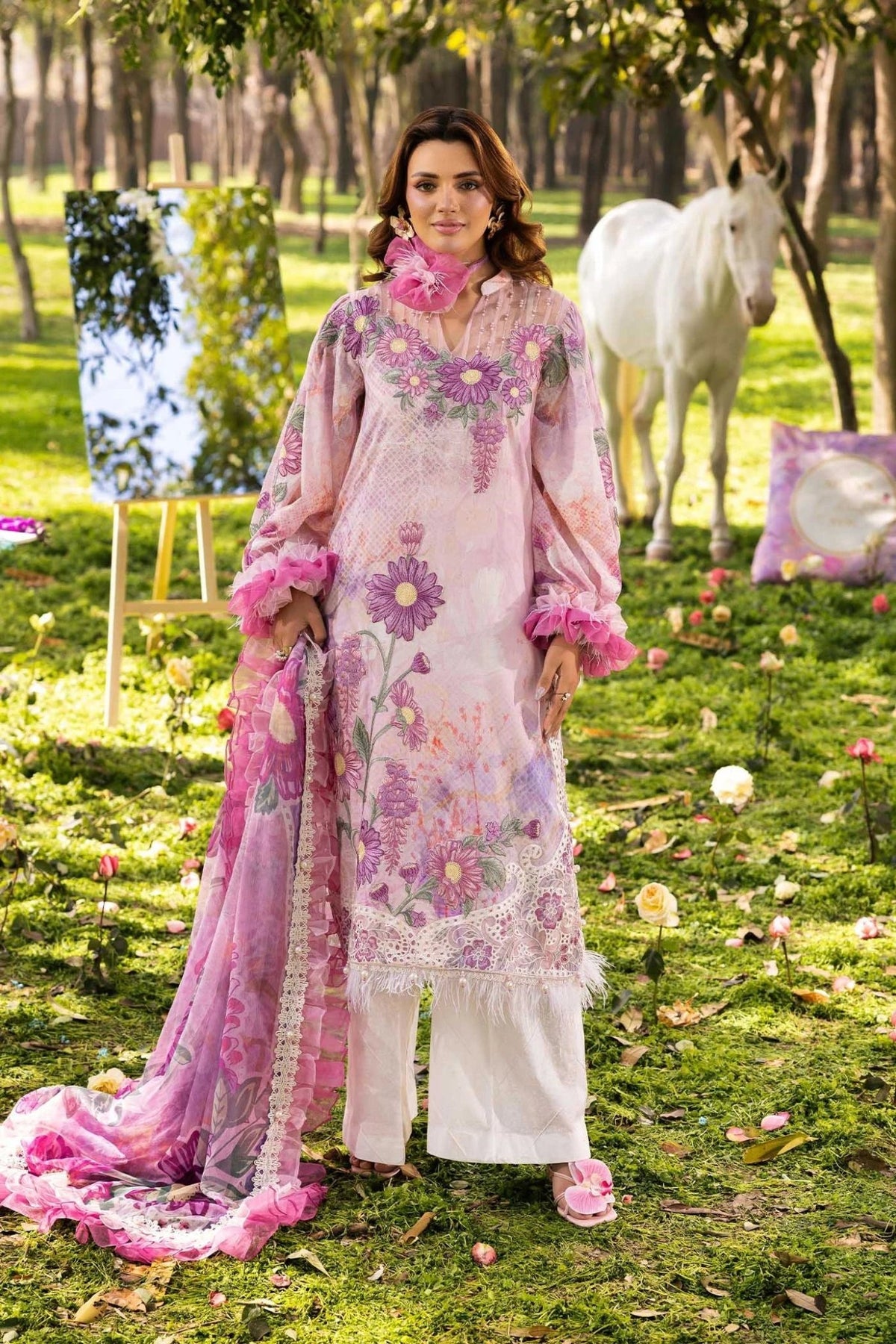 Adans Libas | Chantelle 26 | CHANTELLE 1757-Brand:Adans Libas-Type:Ladies Clothes-Lilac-Lawn-House of Maryam- Buy in UK, USA