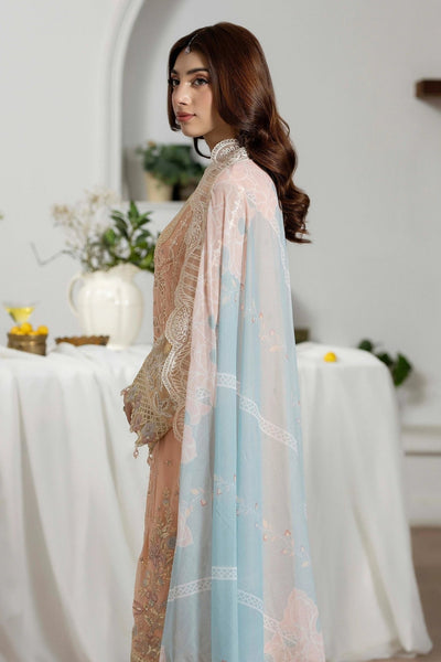 Adans Libas | Eid Festive Chiffon | EID FESTIVE 1790-Brand:Adans Libas-Type:Ladies Clothes-Pale Peach-Chiffon-House of Maryam- Buy in UK, USA