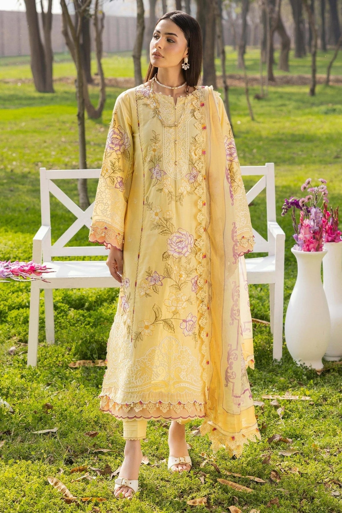Adans Libas | Gardenia 26 | 1771-Brand:Adans Libas-Type:Ladies Clothes-Yellow-Lawn-House of Maryam- Buy in UK, USA