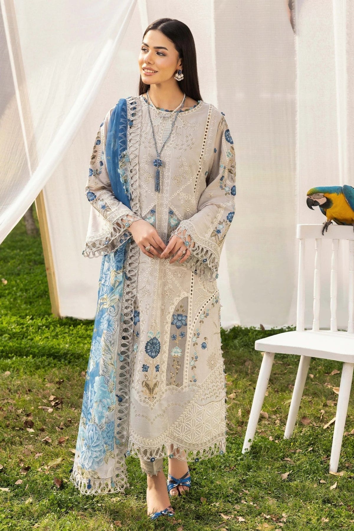Adans Libas | Gardenia 26 | 1773-Brand:Adans Libas-Type:Ladies Clothes-Off White-Lawn-House of Maryam- Buy in UK, USA