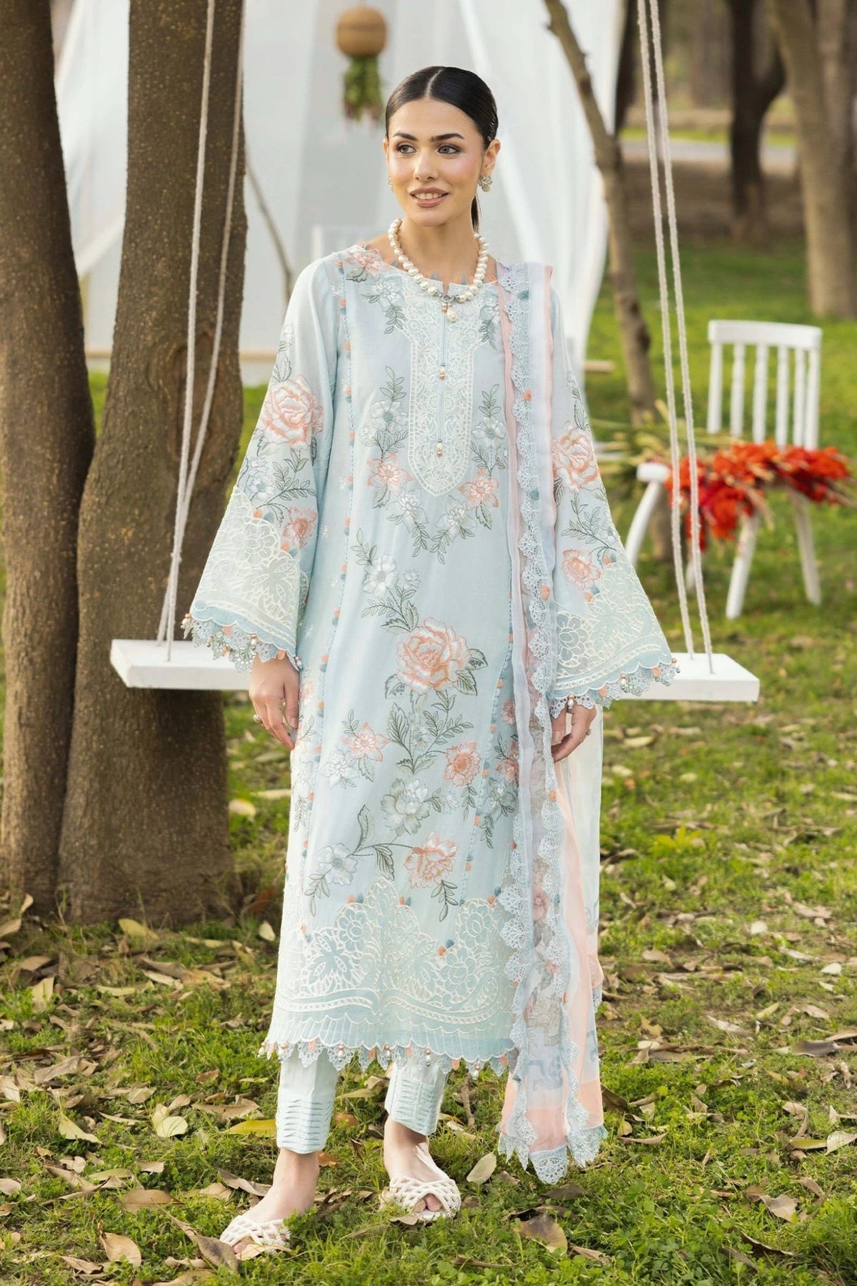Adans Libas | Gardenia 26 | 1776-Brand:Adans Libas-Type:Ladies Clothes-Gray-Lawn-House of Maryam- Buy in UK, USA