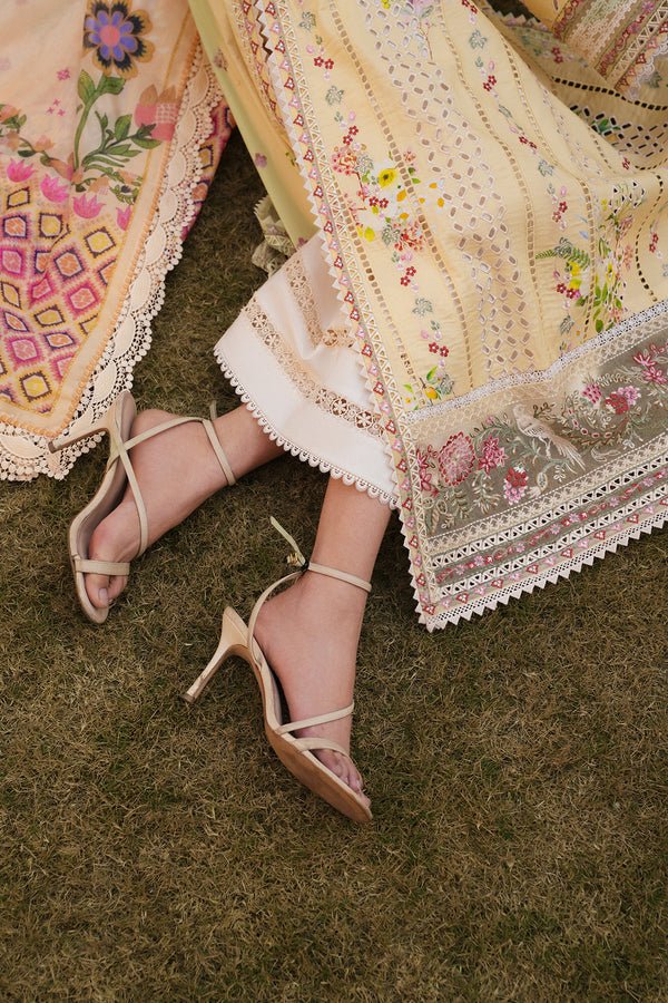 Afrozeh Eira butter yellow embroidered lawn suit, photo 5